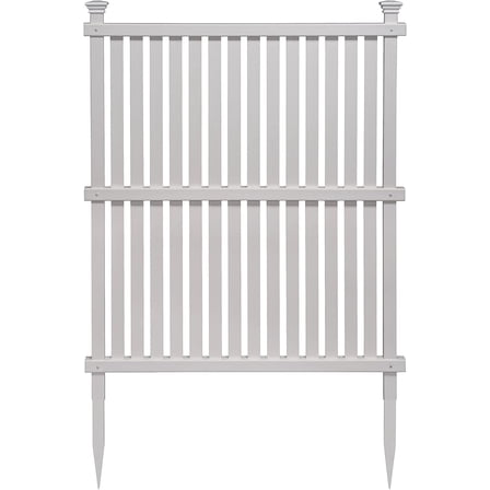 45.5in H x 36.5in W (1 Panel) No Dig Enclo Wilmington White Vinyl Privacy Screen, Outdoor Privacy Panels, Trash Can Enclosure, Air Conditioner Fence, Pool Equipment Enclosure, ZP19074