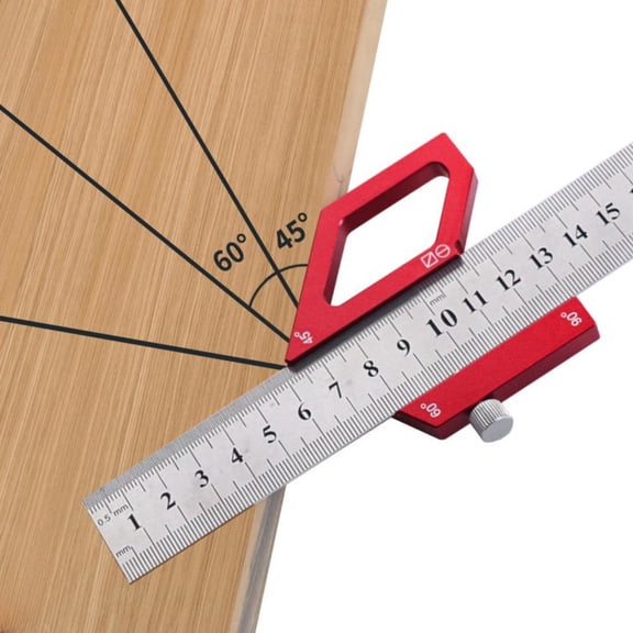 45/60/90 Degree Angle Scriber Woodworking Ruler Positioning Block Center Locator Type B Fangkenuo