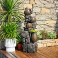 thumbnail image 1 of 45.67''H Water Fountain Outdoor with Planter Pot 5 Tiers Cascading Waterfall Garden Fountains Indoor LED Lights Water Feature Decor for Porch Patio Backyard Deck, 1 of 8