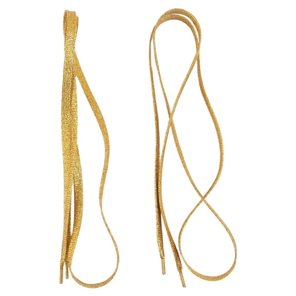 45.7-Inch Glitter Flat Coloured Shoelaces, Sport Dance Fancy Dress, Gold