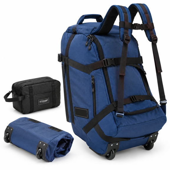 45/80/100l U-zip Carry-on Rolling Duffel Bag With Wheels Medium Travel Duffle W/toiletry Heavy-duty Foldable W/shoulder Straps-e