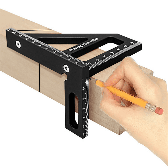 45/90 Degree Aluminum Woodworking Square Protractor,Multi-Angle Miter Ruler,High Precision Layout Measuring Tool