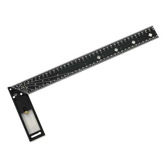 Symkmb 45 °/90 ° Multifunctional Right Angle Ruler Carpentry High Industrial Grade Position Marking Right Angle Ruler Aluminum alloy Black