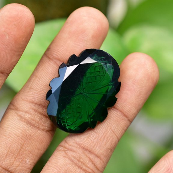 45.95 Ct CERTIFIED NATURAL Green Granet Oval Fancy Shape Loose Gemstone