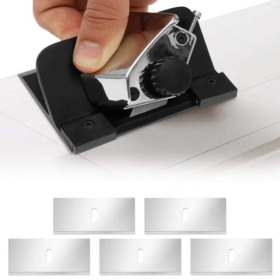 45 Bevel Mat Cutter, Retractable Mat Board Cutting Tool with Adjustable Depth, Automatic Blade Retraction, 5 Replacement Blades for Picture Frames, Cardboard and Foam Core Board