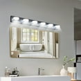 thumbnail image 1 of 45" Black Led Vanity Light - 6-Light Dimmable Bathroom Mirror Fixture Five, 1 of 10
