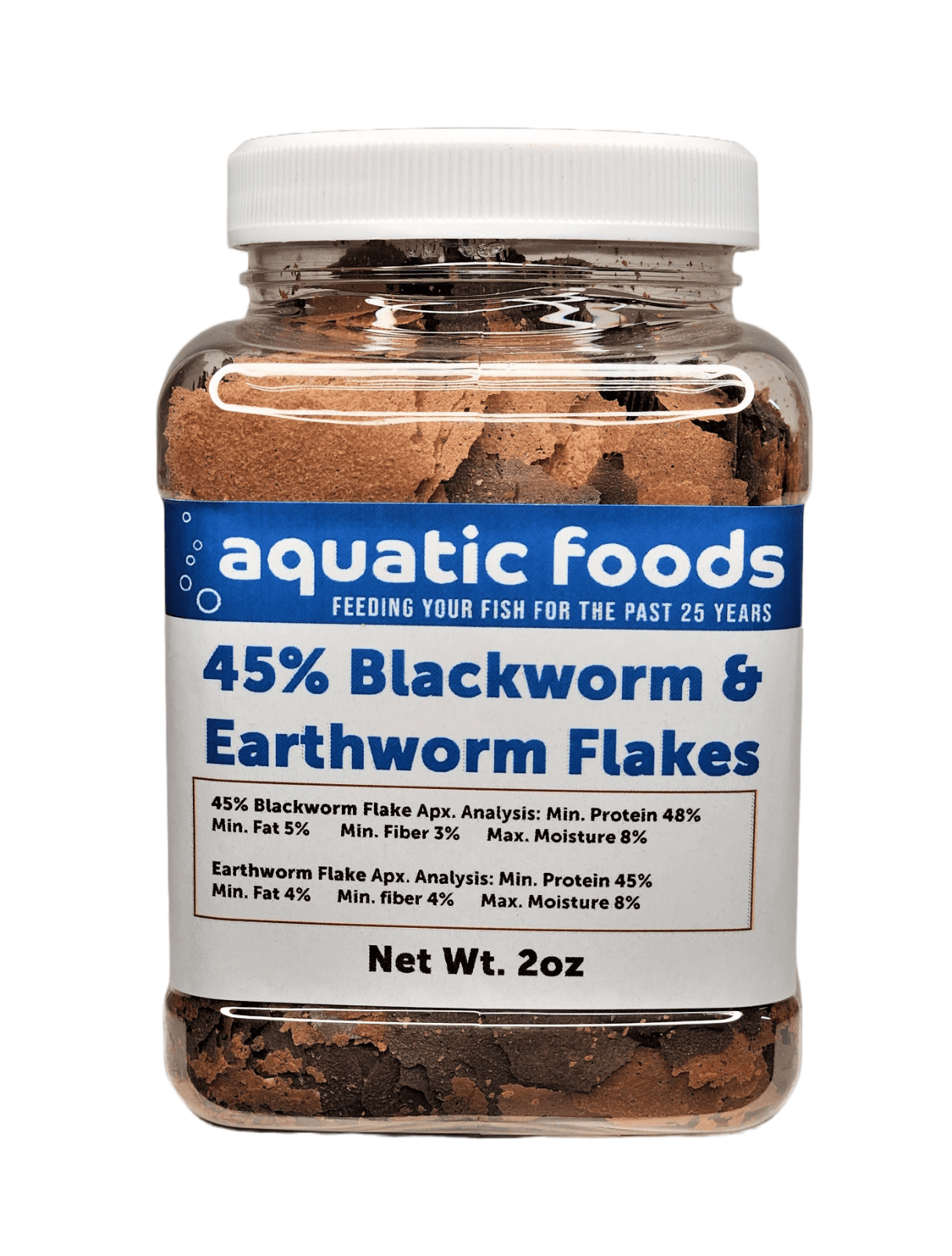 45 Blackworm Flake & Earthworm Flake Mix for Discus, Cichlids, All