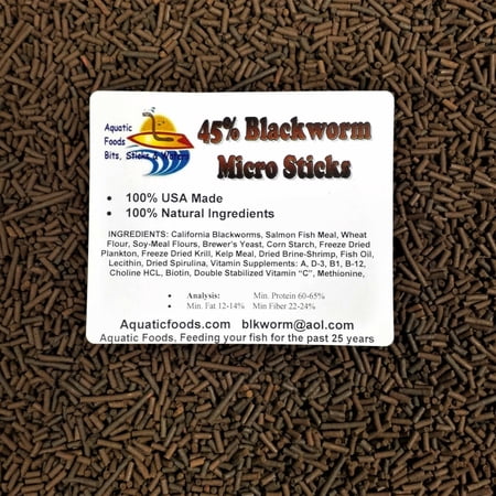 45% California Blackworm Sinking Micro Sticks…2-lbs