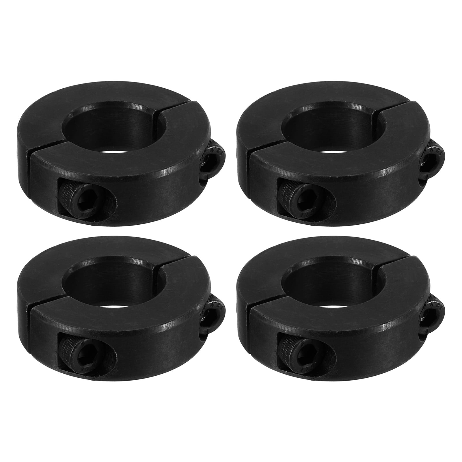 45#Carbon Steel Bore 20mm Double Split Shaft Collar 40mm OD 12mm Thickness with Set Screw, Black 4 Pack