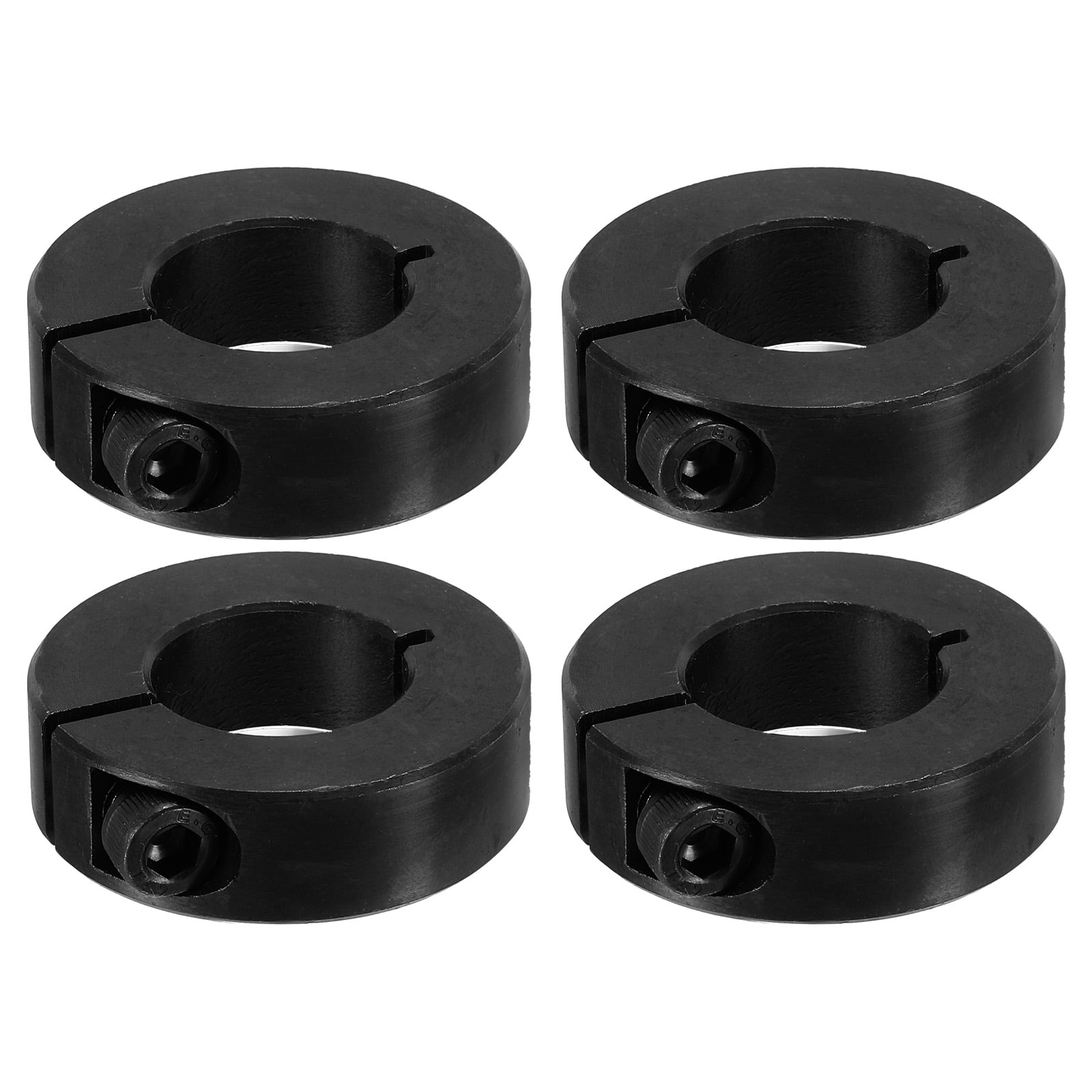 45#Carbon Steel Bore 20mm Single Split Shaft Collar 40mm OD 11mm Thickness with Set Screw, Black 4 Pack
