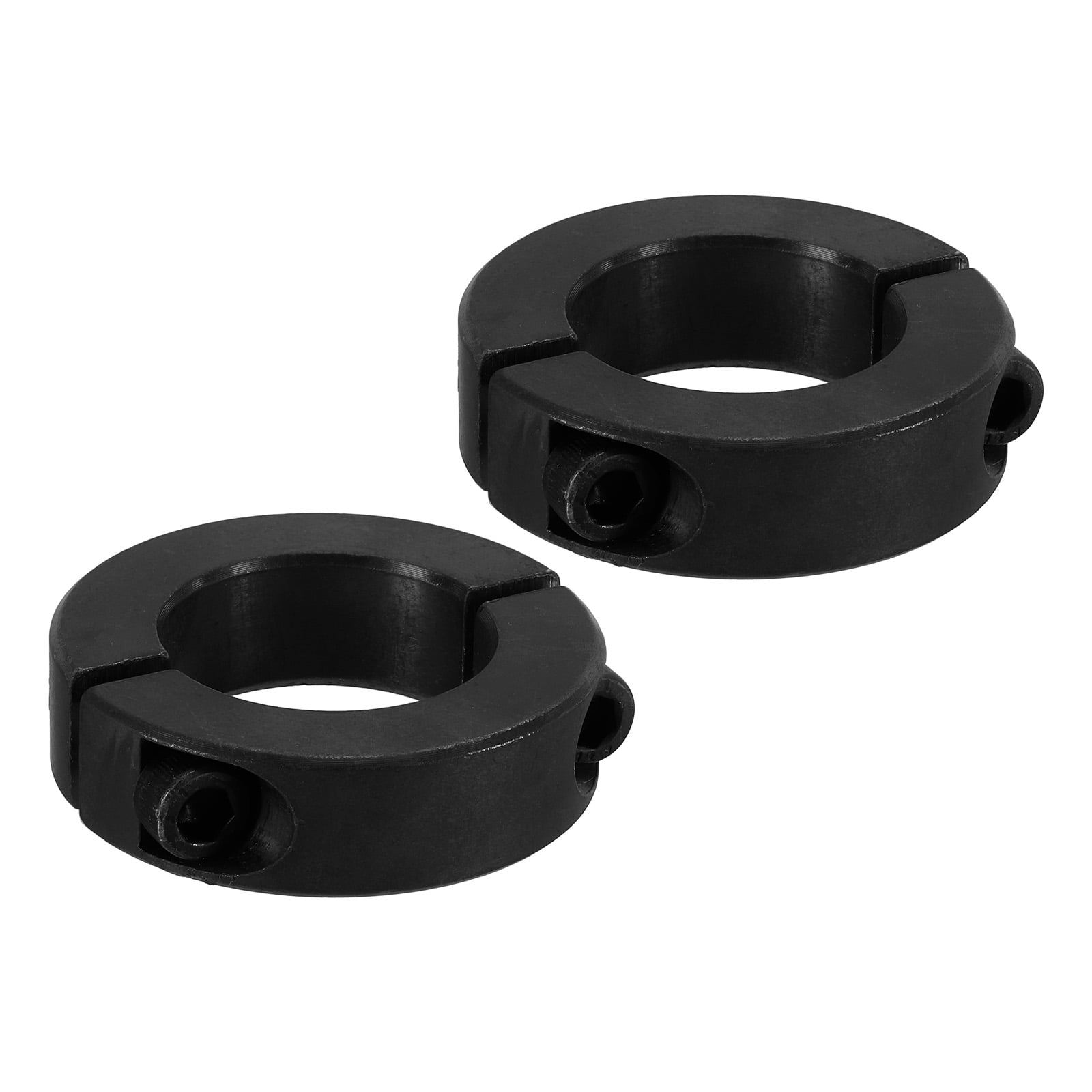 45#Carbon Steel Bore 32mm Double Split Shaft Collar 54mm OD 15mm Thickness with Set Screw, Black 2 Pack