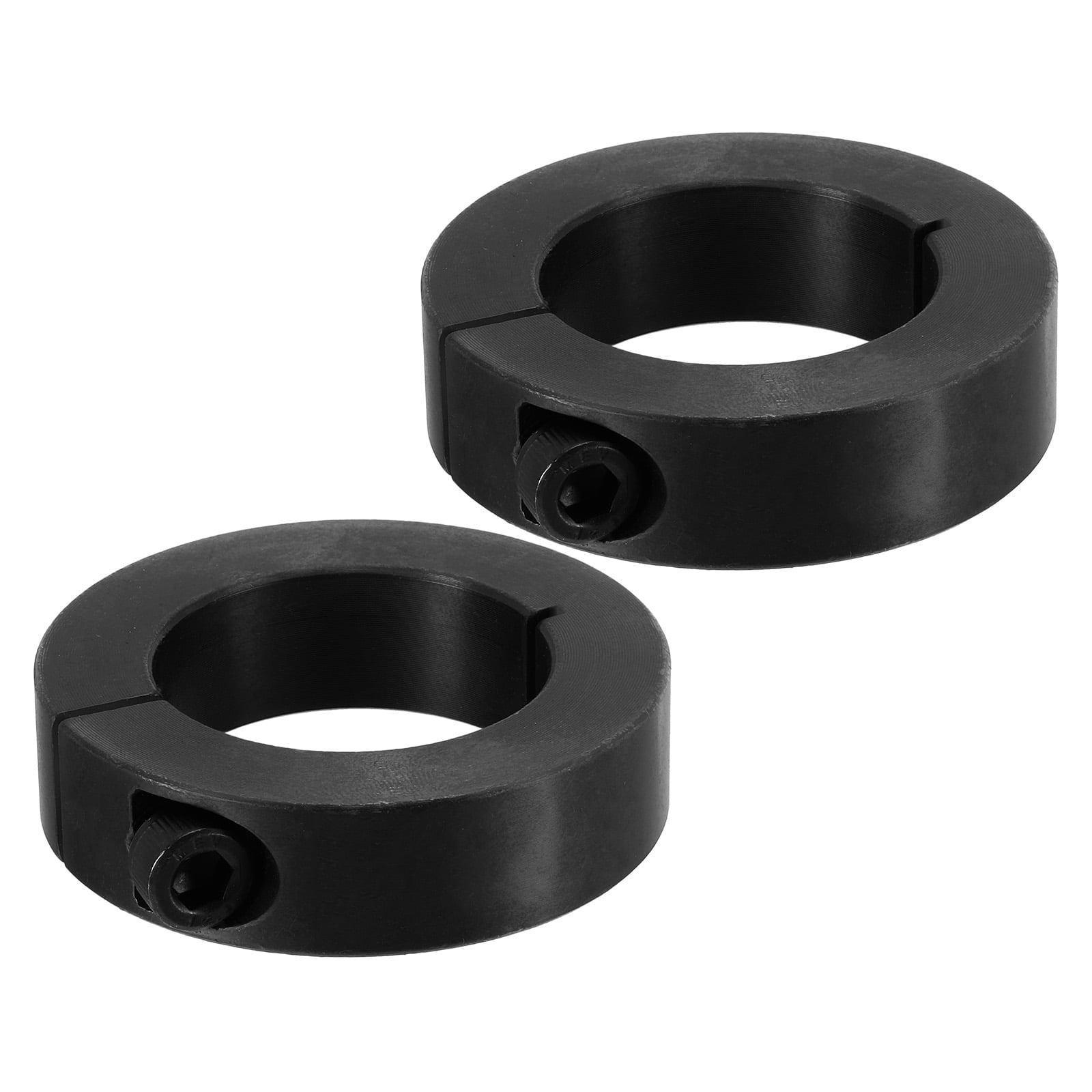 45#Carbon Steel Bore 35mm Single Split Shaft Collar 57mm OD 15mm Thickness with Set Screw, Black 2 Pack