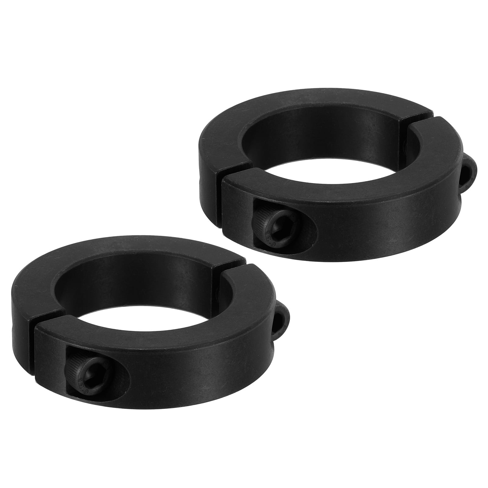 45#Carbon Steel Bore 40mm Double Split Shaft Collar 60mm OD 15mm Thickness with Set Screw, Black 2 Pack