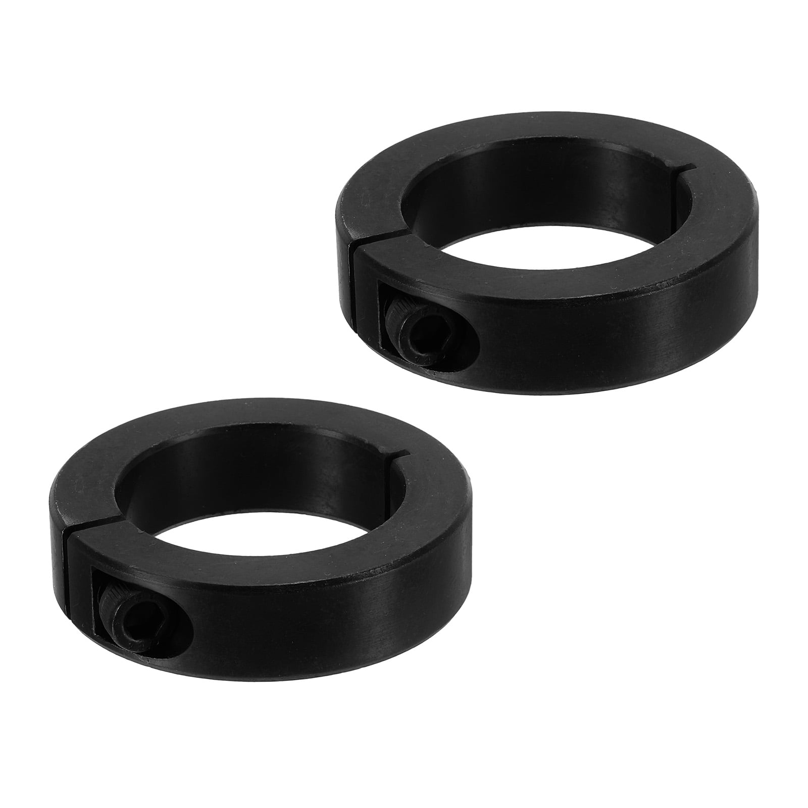 45#Carbon Steel Bore 40mm Single Split Shaft Collar 60mm OD 15mm Thickness with Set Screw, Black 2 Pack
