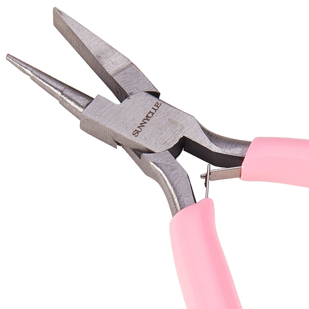 45# Carbon Steel Jewelry Pliers Round Nose Pliers Polishing Pink 12.2x7 ...