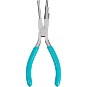 45# Carbon Steel Wire Wrapping Pliers 3-step Wire Looping Forming Pliers Bail Making Pliers Ferronickel with Plastic Handle Turquoise Loop Size: 5mm/7mm/10mm 167x90.5x12.5mm Carbon Steel
