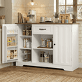 thumbnail image 1 of 45" Coffee Bar Cabinet, Buffet Sideboard with Shelves & Countertop, Storage for Kitchen & Living Room, White and Retro, 1 of 6