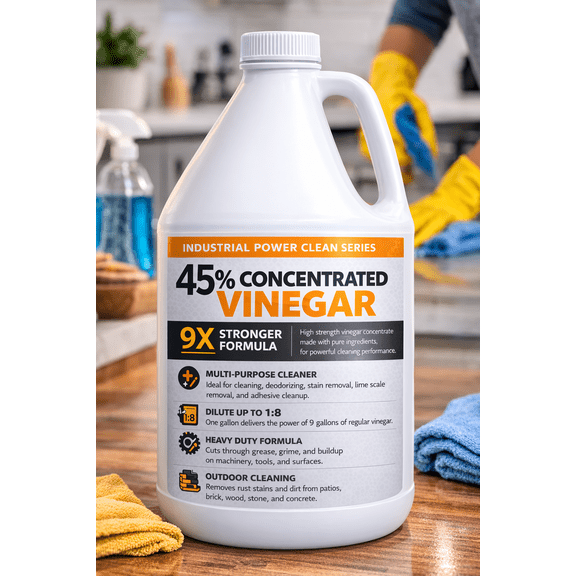45% Concentrated Vinegar, 1 Gallon, High-Strength Cleaning Vinegar