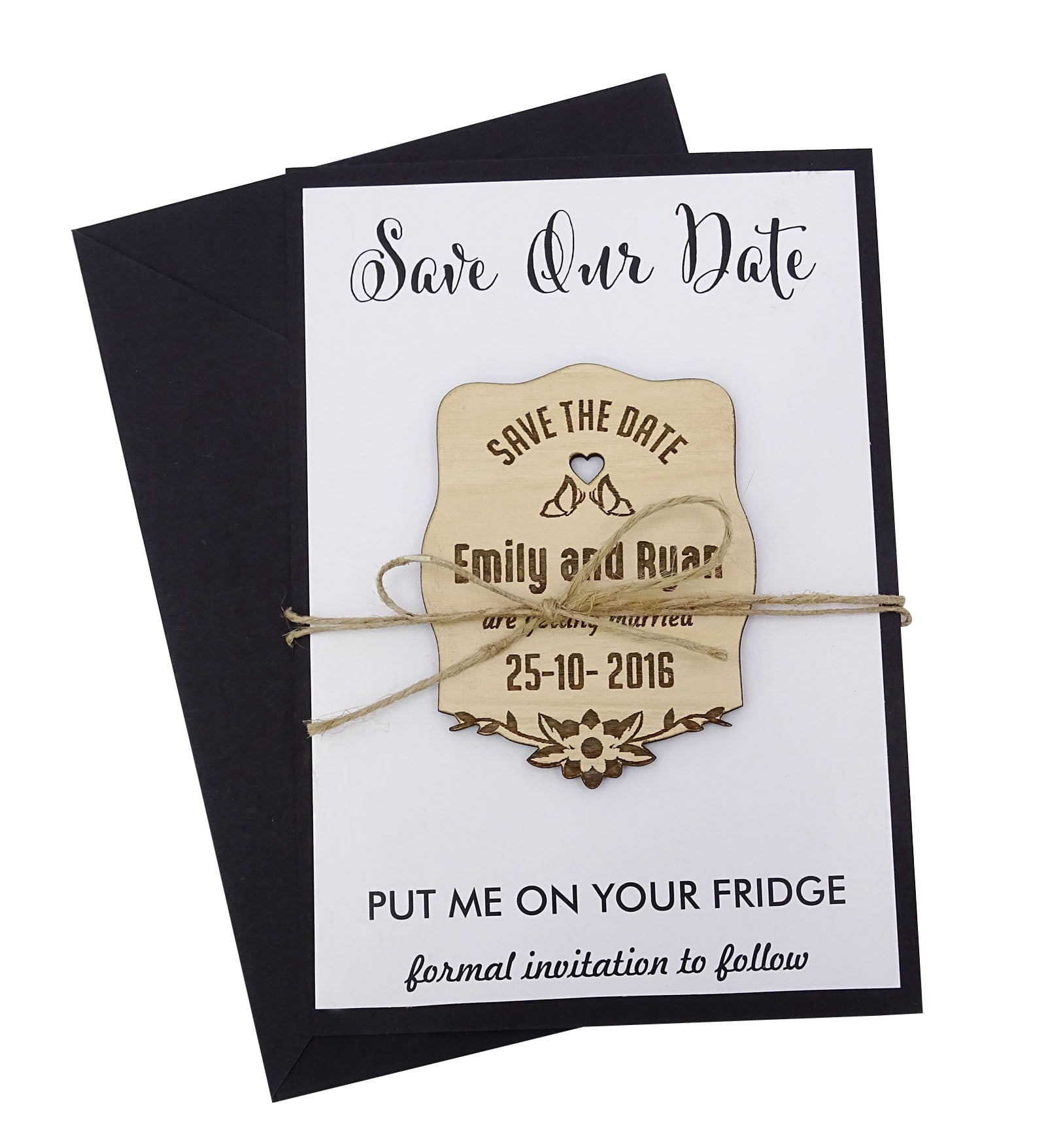 45 Custom Engraved Wooden Magnet Save the Date Wooden Magnet Rustic ...