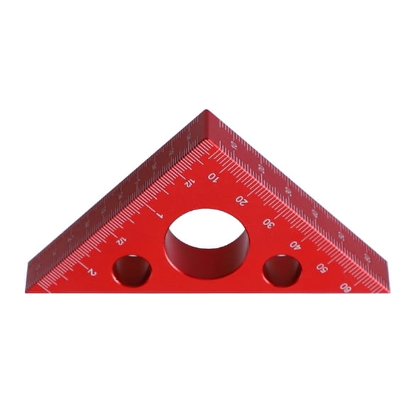 Right Angled Ruler, 45/90 Degree Small Aluminum Triangle Ruler with BothImperials and MetricScale Carpenter Square