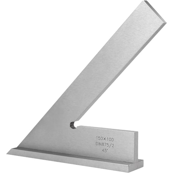45 Degree Machinist Engineer Square Angle Ruler Tool with Seat, Steel Miter Square 150100mm