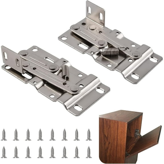 45 Degree Pivot Hinge, 2 Pack Metal Tip-Out Tray Hinges Standard Quick Close Scissor Hinges Heavy Duty Sink Scissor Hinges for Kitchen Sink, Sink Front Drawer-Nickel Plated