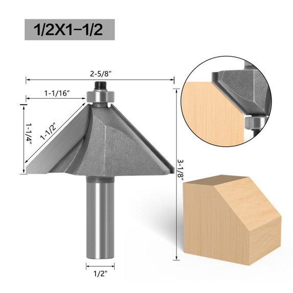 45 Degree Router Bit 1/2 Shank Router Bit 45 Degree Bevel Beautiful Design