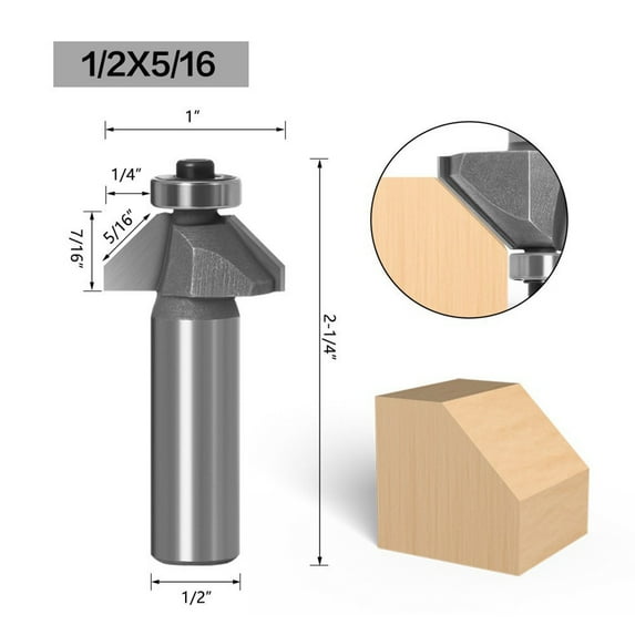 45 Degree Router Bit 1/2 Shank Router Bit 45 Degree Bevel Beautiful Design