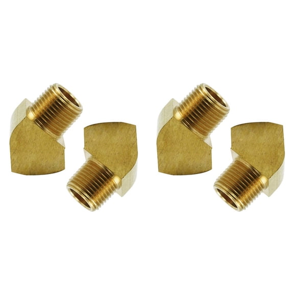 45 Degree Street Elbow 1/8 Inch NPT Male X 1/8 Inch NPT Female Brass Pipe Fitting Pack of 4