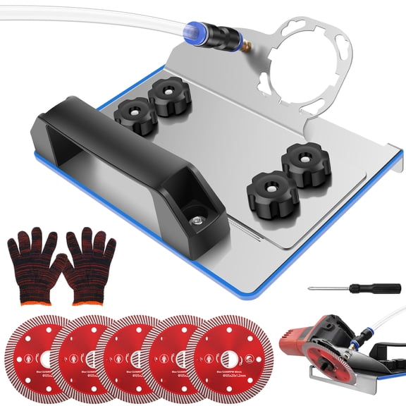 45 Degree Tile Chamfering Tool with 5 Diamond Saw Blades for 100 Type Angle Grinder Stand