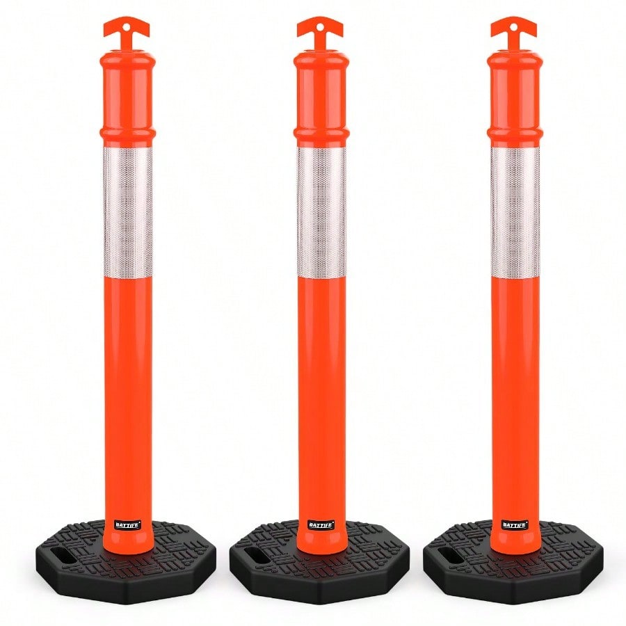 Stackable Delineators 45 Delineator Post with Base Orange Traffic Delineator Cones with ...