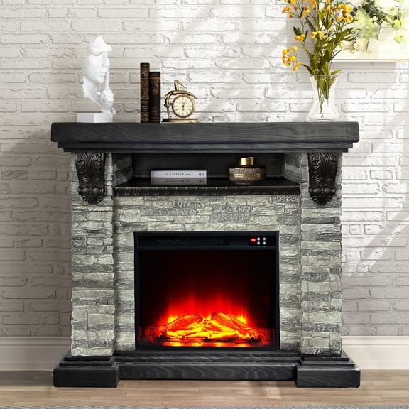 45" Electric Fireplace with 23" Firebox & Remote Control,Grey
