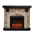 thumbnail image 1 of 45" Electric Fireplace with Faux Brick & Remote Control, Brown, Includes Mantel, 1 of 5