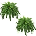 thumbnail image 1 of 45" Fake Ferns, Realistic Large Artificial Bush Plants, 2 Artificial Boston Ferns with 59 Fronds, 1 of 7