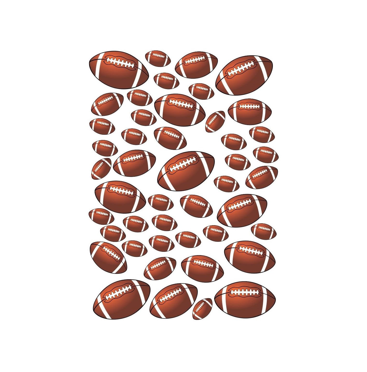 45 Footballs Football Peel and Stick Vinyl Stickers Wall Art Decal