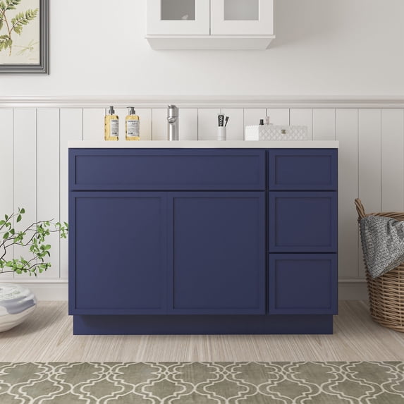 45" Freestanding Bathroom Vanity Cabinet without Top in Blue