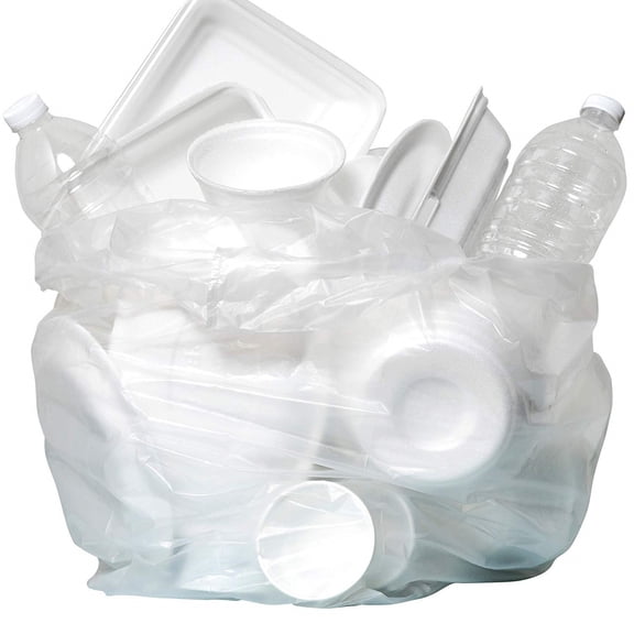45 Gallon Clear Trash Bags (250 Count) - 39' x 46' - 16 Micron Equivalent High Density Value Garbage Bags Can Liners for Bathroom, Office, Industrial, Commercial, Recycling