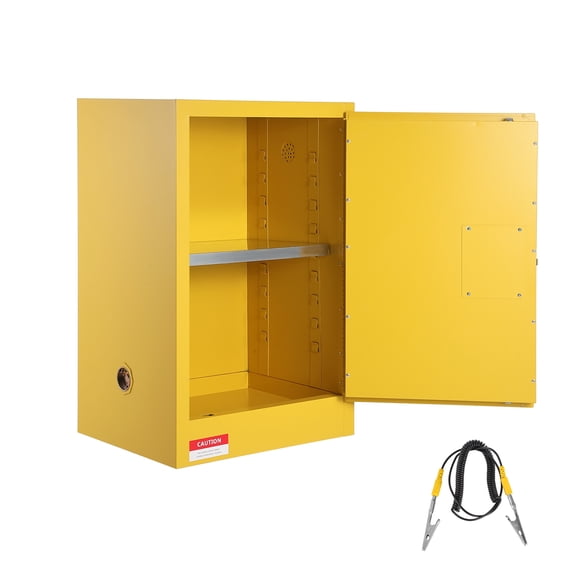 45 Gallon Flammable Safety Cabinet, Fire Resistant Cold-Rolled Steel Storage for Flammable Liquids, Double Manual Closing Doors, Adjustable Shelves, Spill Containment & Ventilation for Industrial Wor