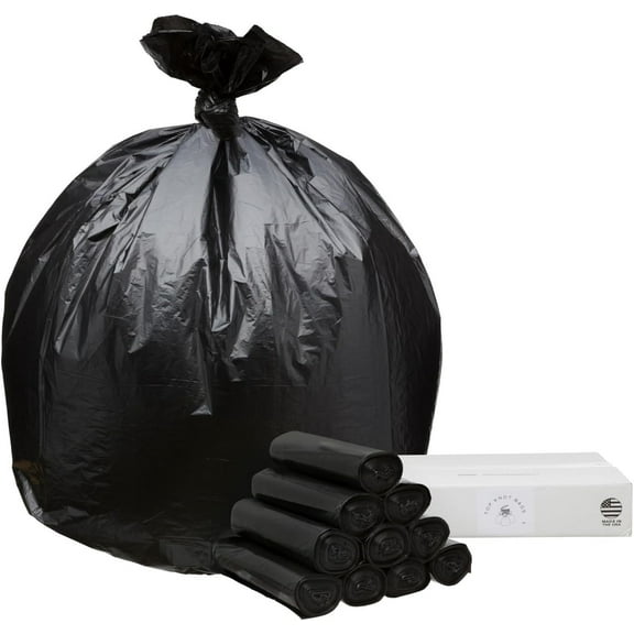 45 Gallon Garbage Trash Bag 40X46" 1.2 Mil Black 100 Count Can Liner Bulk 40 Gallon 41 Gallon 42 Gallon 43 Gallon 44 Gallon Made in USA