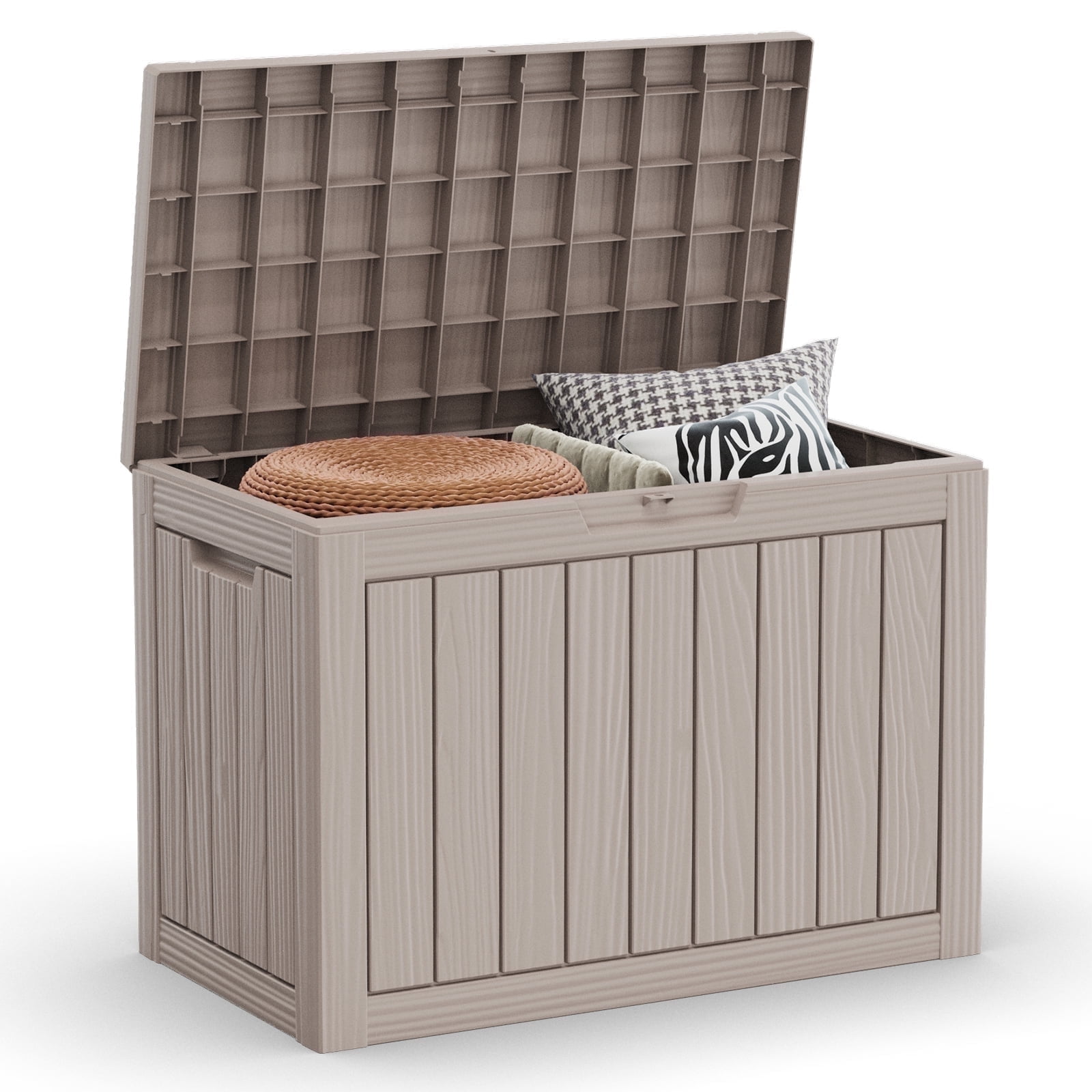 Outside Paper Storage 45 Gallon Resin Deck Box, Lockable Patio Outdoor Storage Box for ...