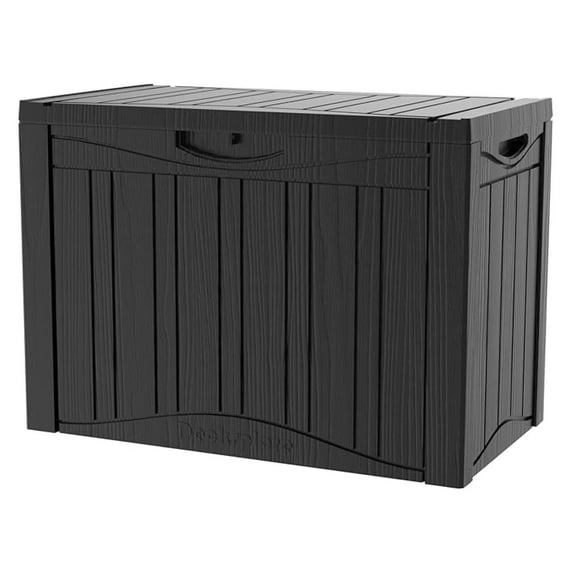 45 Gallon Waterproof Deck Storage Box - All-Weather Outside Storage Box with Lock, Outdoor Box Storage for Patio/Pool Accessories, UV-Resistant Resin, Matte Black