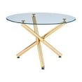 thumbnail image 1 of 45" Glass Round Dining Table with Gold Base, 1 of 2