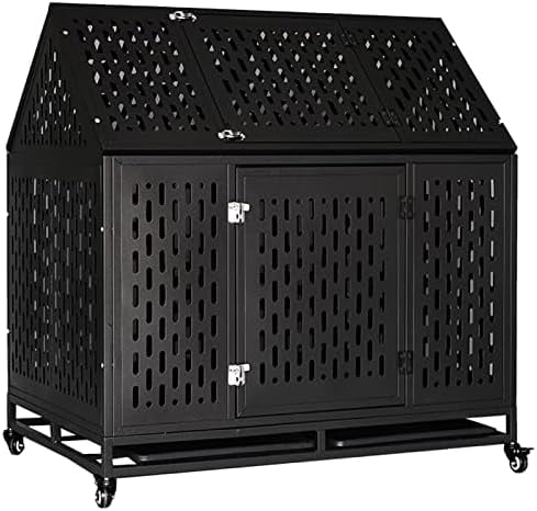 45’’ Heavy Duty Dog Crate for Large Dogs, Chew-Proof Metal Dog Kennel