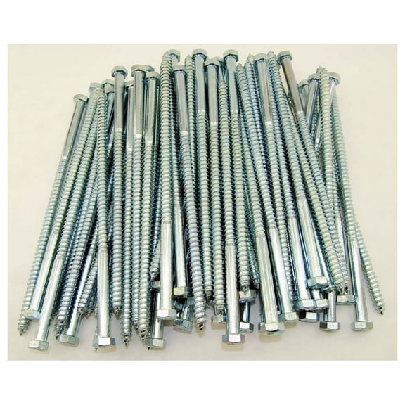 (45) Hex Head 3/8 x 10" Lag Bolts Zinc Plate Wood Screws