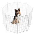thumbnail image 1 of 45 Inch Indoor Dog Playpen with Wide Door, 2 Panel Non Slip Pet Fence for Large Breed Dogs, Safe Play Area withProof Coating, White, 1 of 6