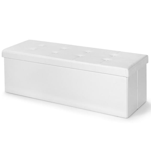 45 Inch Large Folding Storage Ottoman Bench with Memory Foam