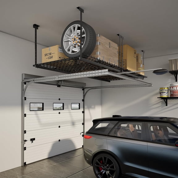 45-Inch Overhead Garage Storage Rack - Heavy Duty Ceiling Organizer with 250LBS Capacity