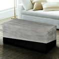 thumbnail image 1 of 45 Inch Rectangular Mango Wood Coffee Table Iron Base Washed White and Black - Saltoro Sherpi, 1 of 7