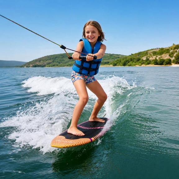 45-Inch Wakesurf Board, Eps Foam Core, Eva Non-Slip Pad, Uv-Resistant Board for Youth up to 110 Lbs