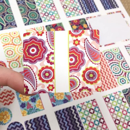 45 Kaleido Rectangle Poly Weatherproof Labels + Bonus Matching Round Stickers for Lip Balm or Essential Oils by Rivertree Life 45 Rectangle Labels
